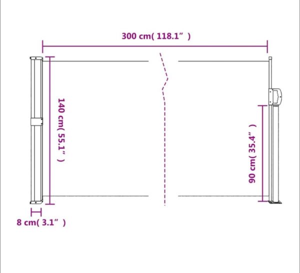 VIDAXL Oldalsó Napellenző